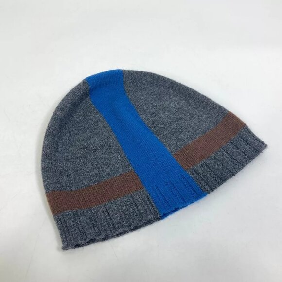 HERMES apparel Tricolor color hat Knit hat Cashmere gray main image 4